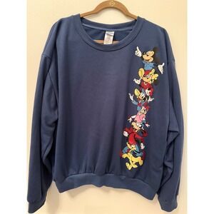 Disney Mickey and Friends Blue Crewneck Sweatshirt XXLarge